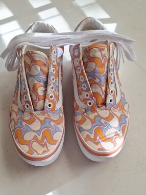 Vans Old Skool Platform Psychedelic Peace Swirl Skate Classic Womens Size 8